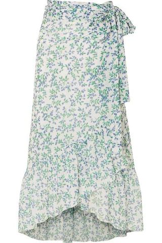 Ganni + Tilden Floral-Print Mesh Wrap Skirt