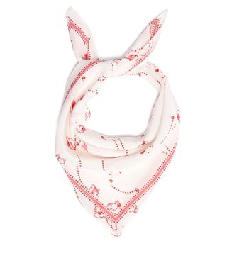 Rockins + Popcorn-Print Bandana Silk Scarf