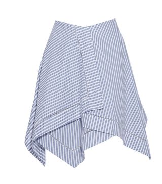 J.W.Anderson + Asymmetric Layered Striped Cotton Mini Skirt