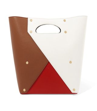 Yuzefi + Pablo Color-Block Textured-Leather Tote
