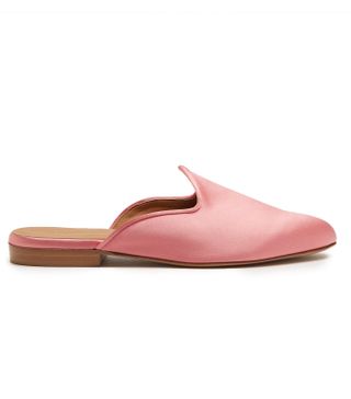 Le Monde Beryl + Venetian Backless Satin Slipper Shoes