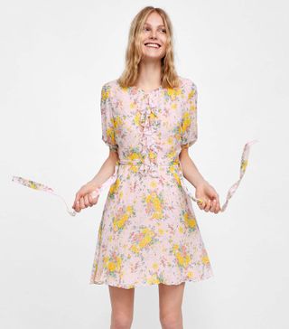 Zara + Floral Print Dress