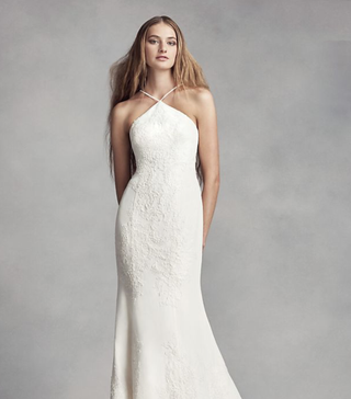 White by Vera Wang + Halter Sheath Wedding Dress