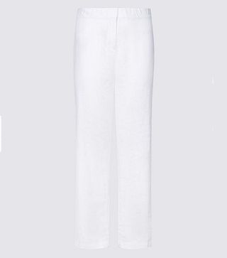 Marks & Spencer + Linen Rich Wide Leg Trousers