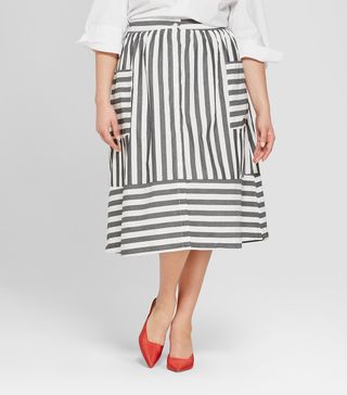 Who What Wear x Target + Button-Down Birdcage Skirt
