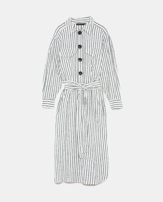 Zara + Striped Dress With Bow