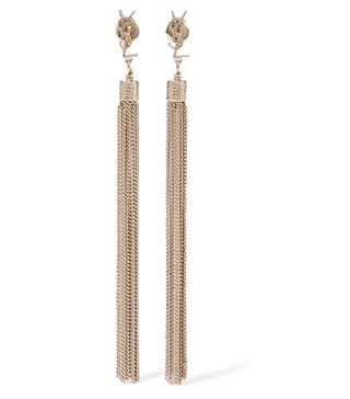Saint Laurent + Gold-Plated Tassel Earrings