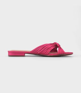 Who What Wear + Grace Satin Knotted Slide Sandals