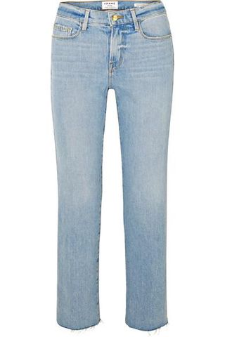 Frame + Le Nouveau Cropped Mid-Rise Straight-Leg Jeans