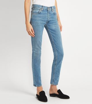 Re/Done + High-Rise Straight Skinny-Leg Jeans