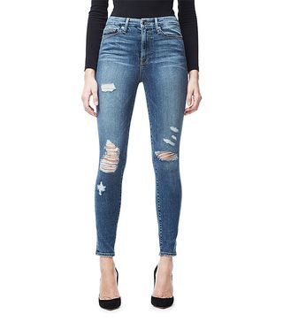 Good American + Good Waist Frayed Skinny Ultra High-Rise Jeans