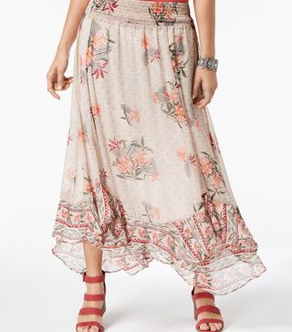 Style & Co. + Floral-Print Flutter-Hem Skirt, Created for Macy's
