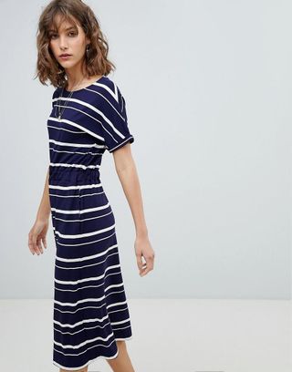 Warehouse + Stripe T-Shirt Midi Dress