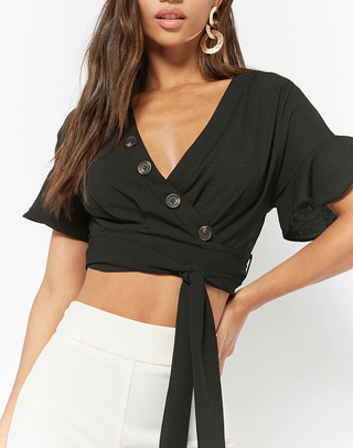 Forever 21 + Button-Accent Wrap Top