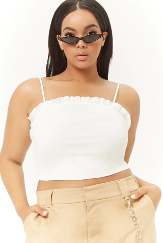 Forever 21 + Ruffle-Trim Cropped Cami