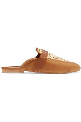 St. Agni + Siena Leather and Rattan Slippers