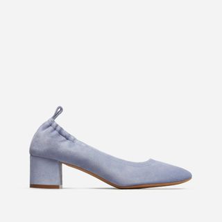 Everlane + The Day Heel in Blue Suede