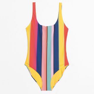 & Other Stories + Striped Scoop Back Swimsuit
