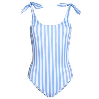 Iris & Ink + Marlene Knotted Striped Swimsuit