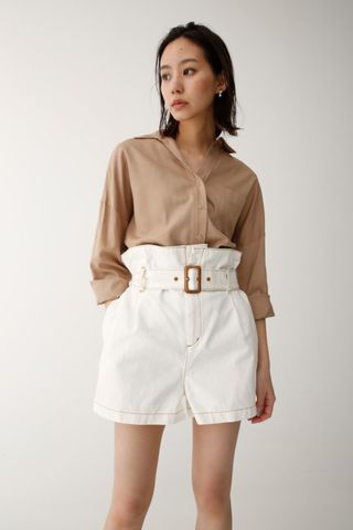 Moussy + High Waisted Belted Shorts