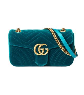 Gucci + GG Marmont Velvet Shoulder Bag