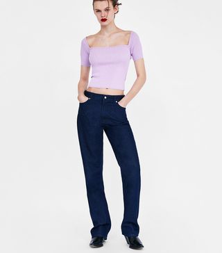 Zara + Off-the-Shoulder Crop Top