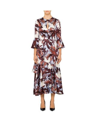 Erdem + Florence Dress With Half Sleeve and Keyhole Detail