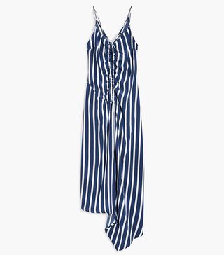 Topshop + Striped Ruched Slip Dress