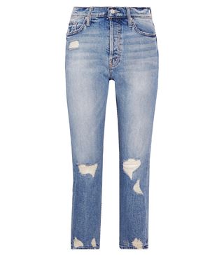 Mother + The Tomcat Distressed High-Rise Straight-Leg Jeans