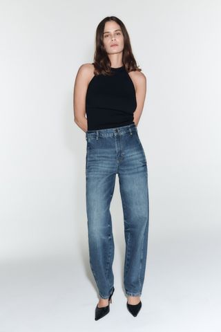 Zara + ZW the Mid-Rise Balloon Jeans