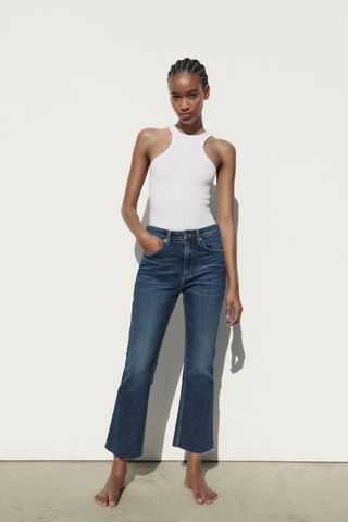 Zara TRF MID-RISE FLARE JEANS