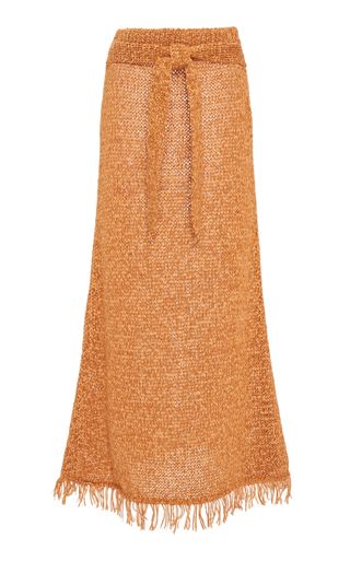 Nanushka + Seda Fringe-Trimmed Bouclé Sweater Skirt