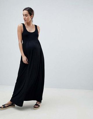 ASOS + Maternity Mixed Fabric Strappy Maxi Dress