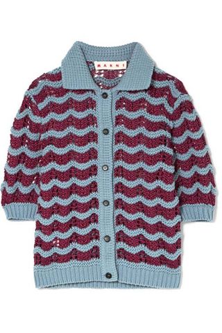 Marni + Crocheted Wool-Blend Cardigan