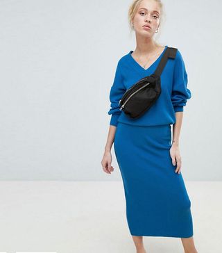 ASOS Design + Two-Piece Sweater and Skirt in Rib