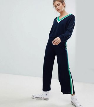 ASOS Design + Two-Piece Sweater & Culotte With Tipping
