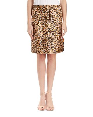 Dries Van Noten + Scotia Leopard & Floral Reversible Silk Skirt
