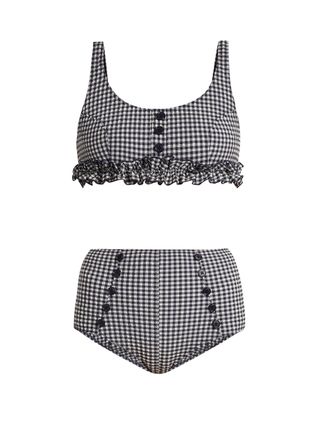 Lisa Marie Fernandez + Colby Ruffled Gingham Bikini