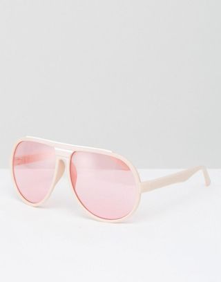ASOS + Oversized Pink Frame & Lens Aviator Sunglasses