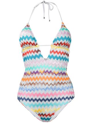 Missoni Mare + Zig-Zag Plunge Swimsuit