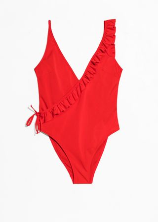 & Other Stories + Ruffle Wrap Swimsuit