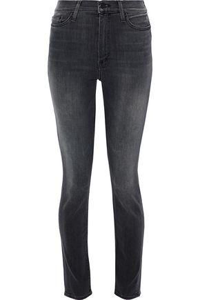 Mother + Swooner Faded Mid-Rise Skinny Jeans
