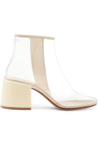 MM6 Maison Margiela + Leather-Trimmed PVC Ankle Boots