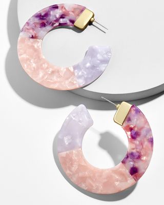 BaubleBar + Dessa Resin Hoop Earrings in Pink