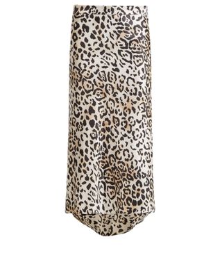 Raey + Bias Godet Leopard-Print Twill Slip Skirt