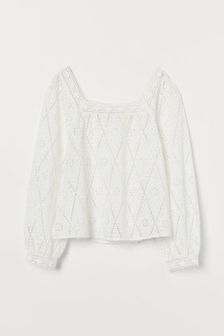 H&M + Top With Eyelet Embroidery