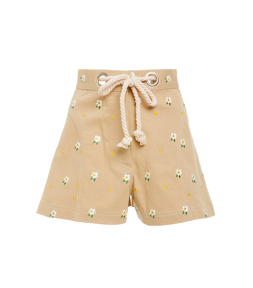 Miaou + Greta Stretch Cotton High-Waisted Shorts