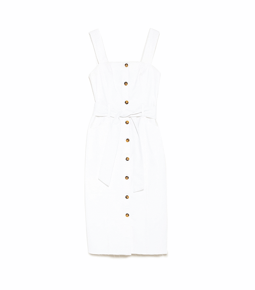 Zara + Authentic Denim Dress with Belt