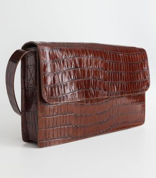 & Other Stories + Crocodile Embossed Leather Satchel