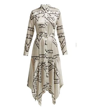 Ganni + Blakely Scarf-Print Silk-Blend Dress